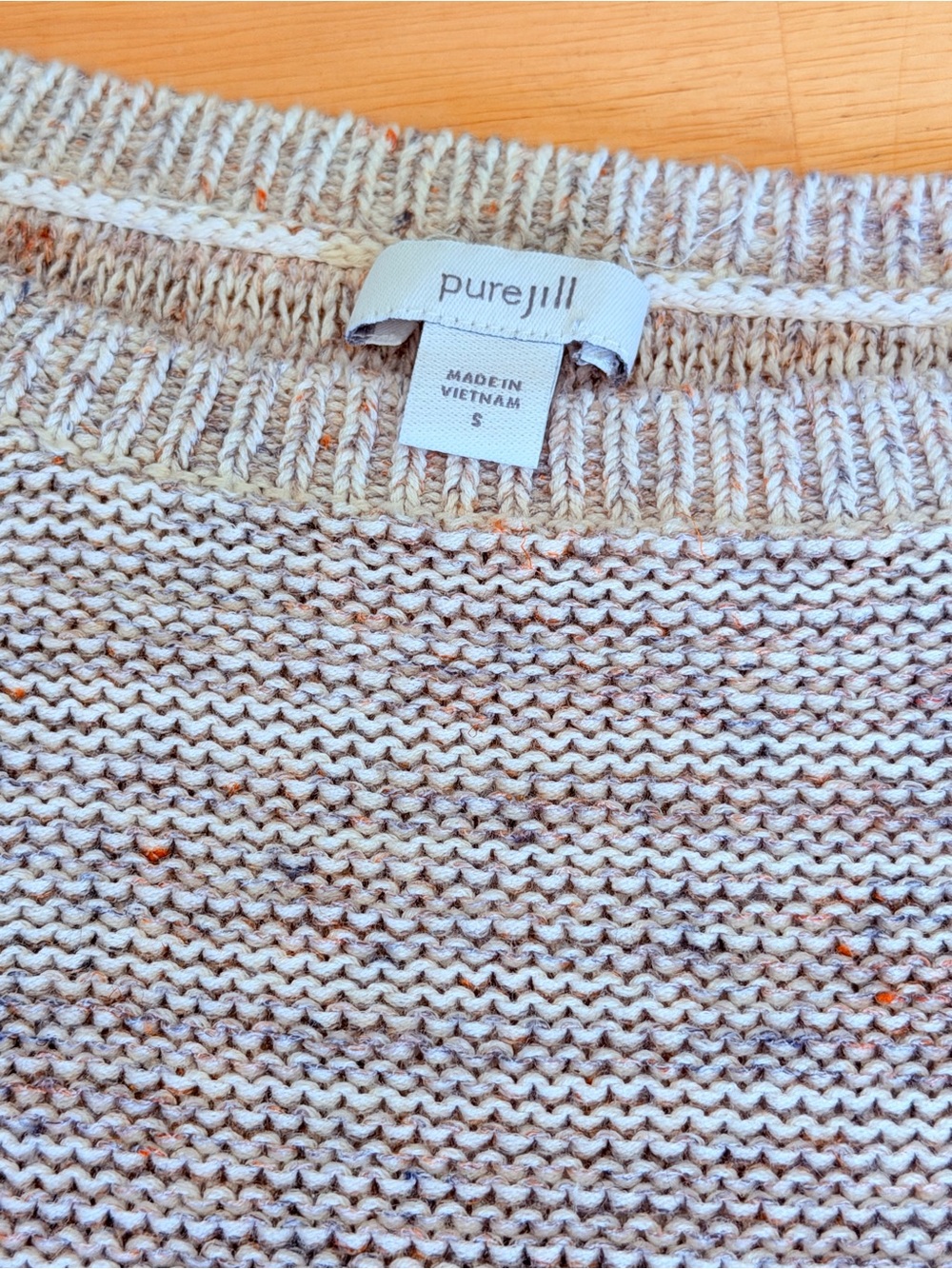 J. Jill Cream coastal vibe Crewneck Sweater Pure Jill oversized linen blend
